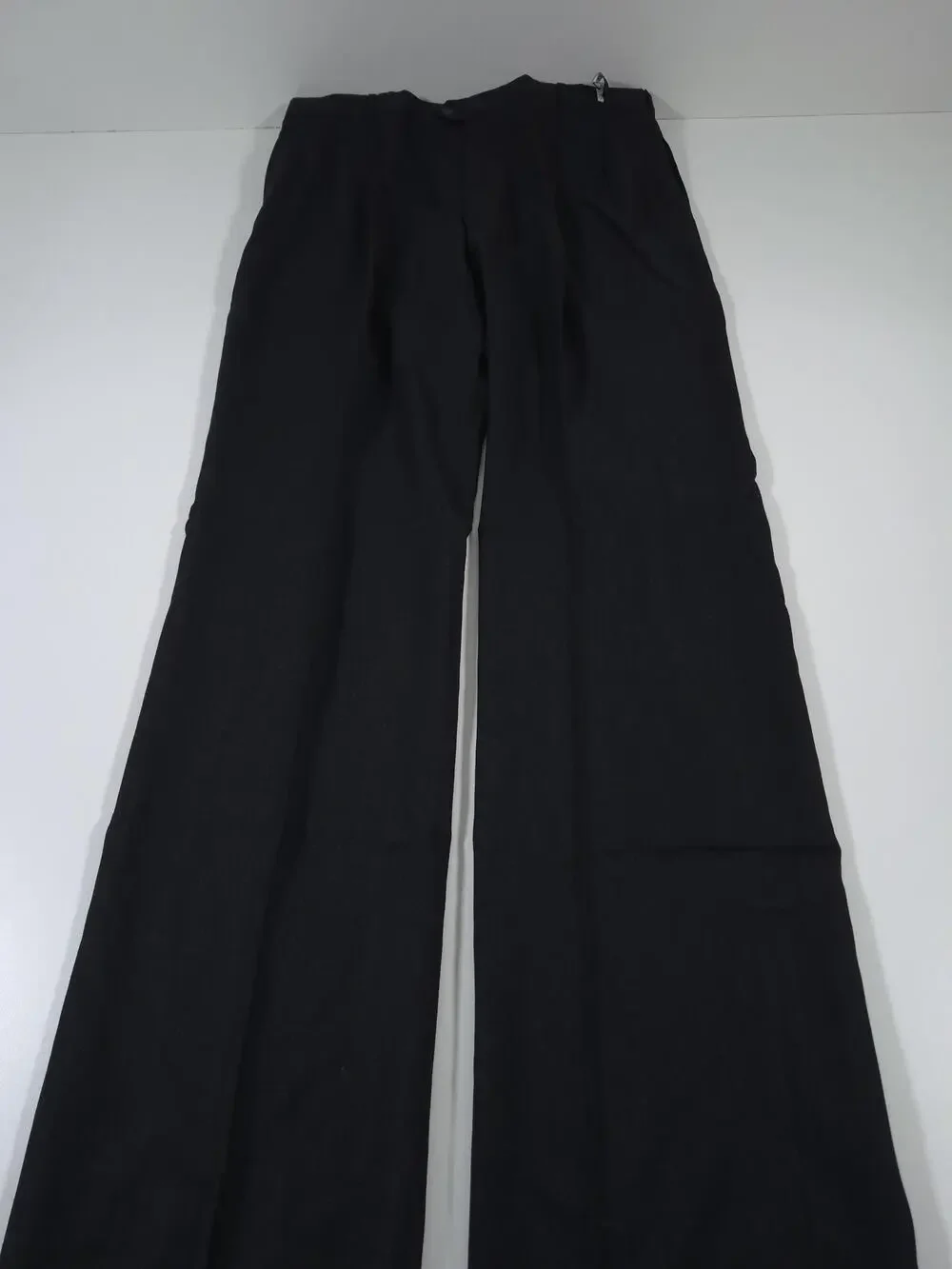 VTG Mr. Higgins Dress Pants Mens 37x36 Black Wool Oxford Pleat Straight NWT USA